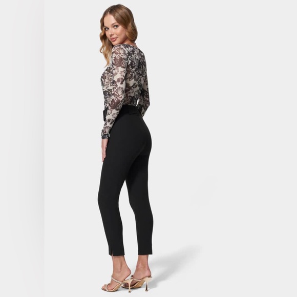 NEW W TAG ** Bebe HIGH WAIST SLIM LEG BELTED PANT 12 - Picture 3 of 5